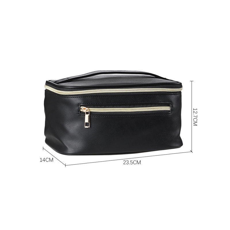 PU Leather Travel Case + Portable, Black