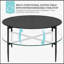 Table basse ronde avec plateau en bois et verre interchangeables