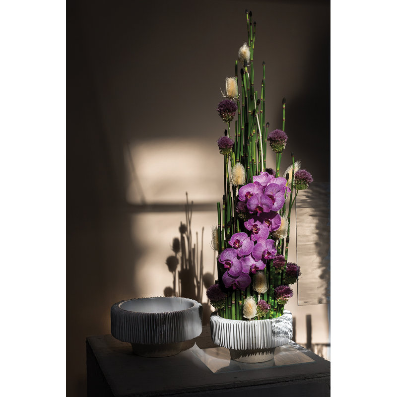 Vase de table en céramique Arielle, H 5,75 po x l 11 po x P 11 po