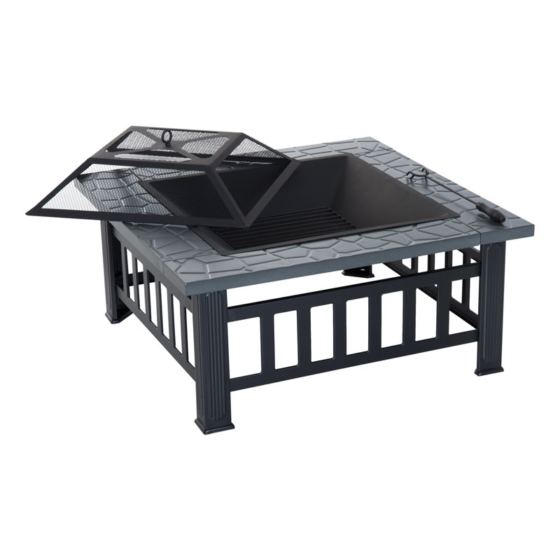 Harter Square Steel Wood Burning Smokeless Fire Pit