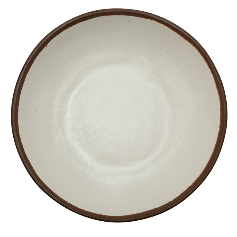GET Bol à pâtes de 1,5 po en mélamine de style poterie, émaillé, brun (ensemble de 12), Crème