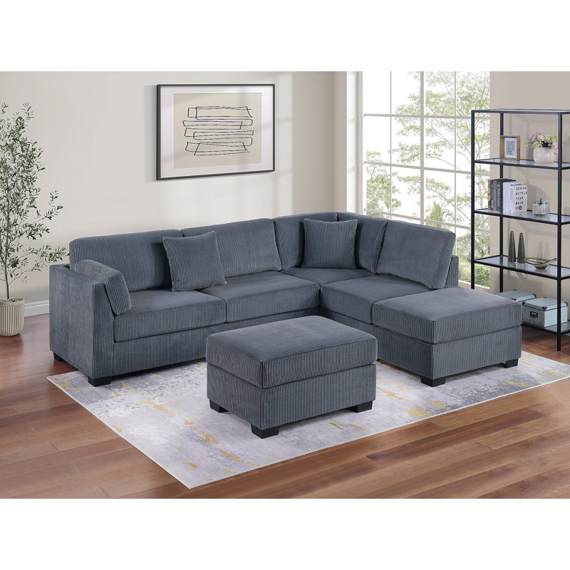 Ensemble de canapé modulaire Contemporary, Gris foncé