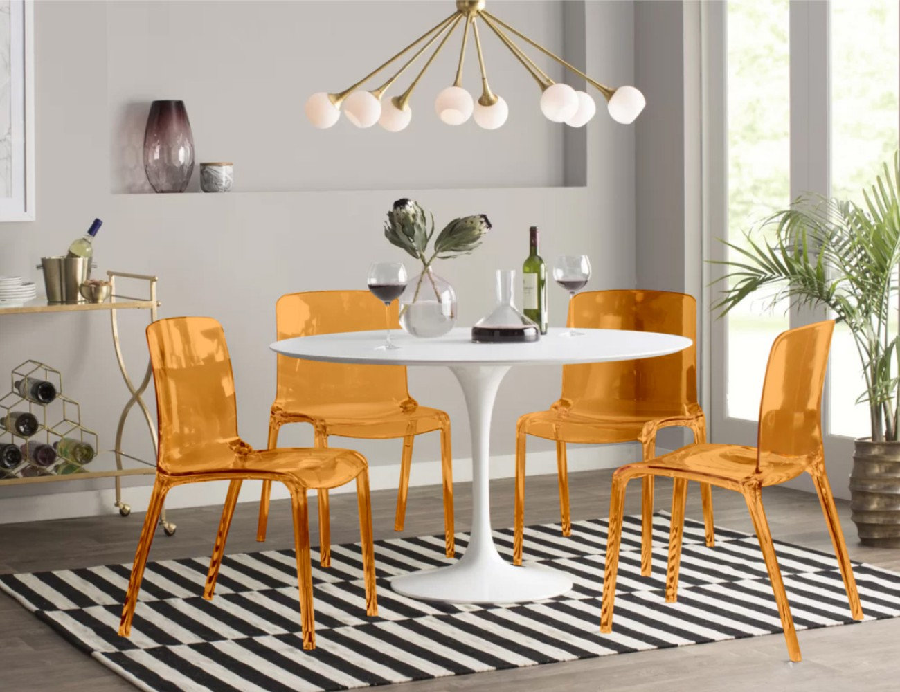 Lade Dining Chair, Transparent Orange, Individual