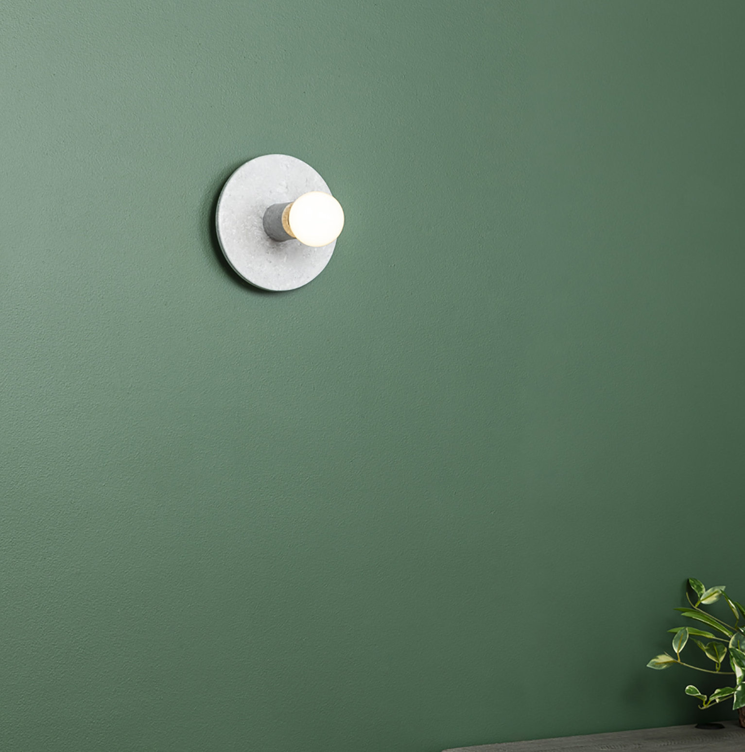 Single Light Dimmable Ceramic Flush Mount Sconce, Concrete