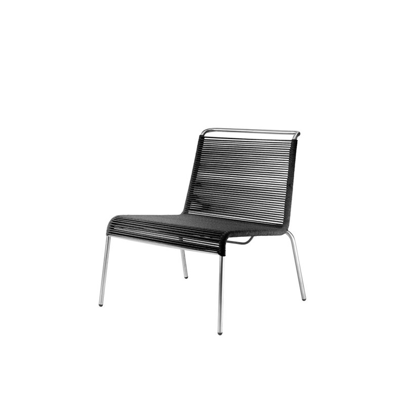 Salto Outdoor Lounge Chair, Brushed Black