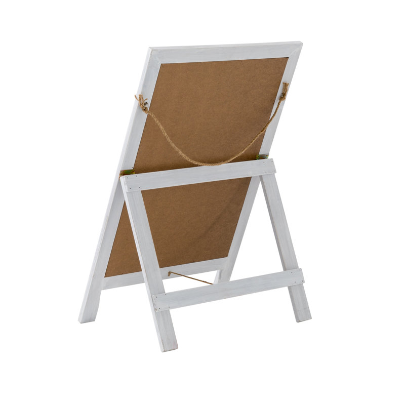 29.75"H Fiberboard Free Standing Chalkboard, White