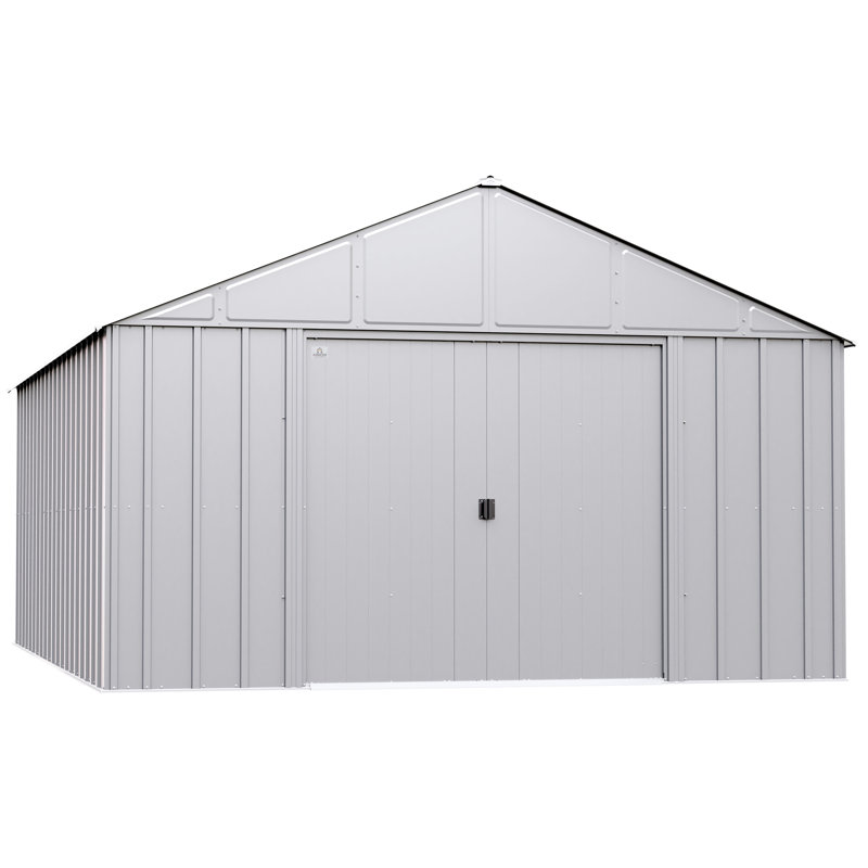 17 ft. Flute Grey Galvanized Steel Storage Shed