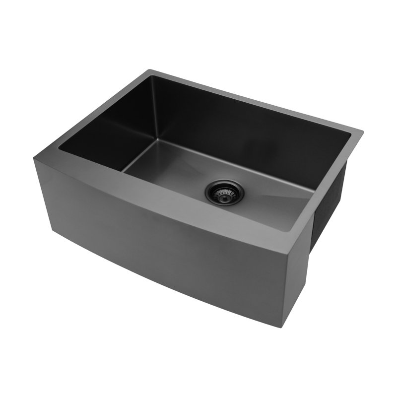Farmhouse Apron Single Bowl Stainless Steel Kitchen Sink, Brushed Nickel