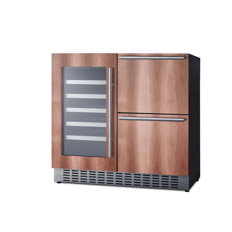 Summit Appliance 36" Wide Combination Wine Cellar & 2-Drawer Refrigerator  (Panel Not Included)