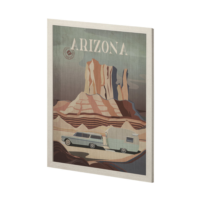 Arizona Go par Simone, reproduction d'art encadrée sous verre, H 43 po x l 33 po x P 1,5 po, Cadre photo brun simple