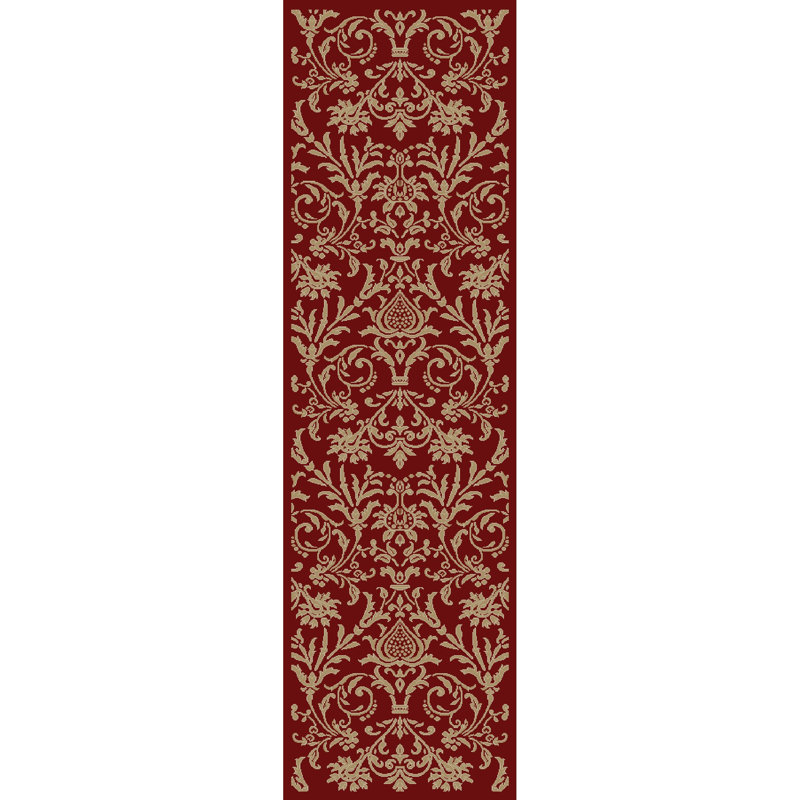 Royal Flatweave Performance Red Gold Rug, Runner 2'3" x 7'7"