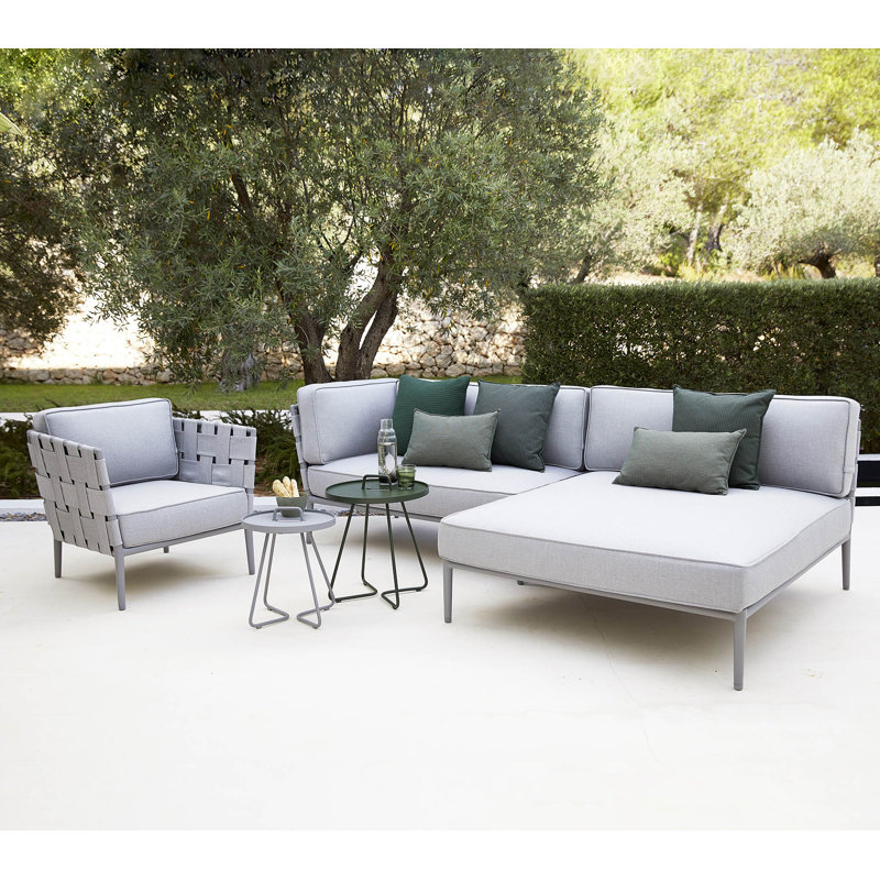Conic Patio Chair with Cushions, Light Gray