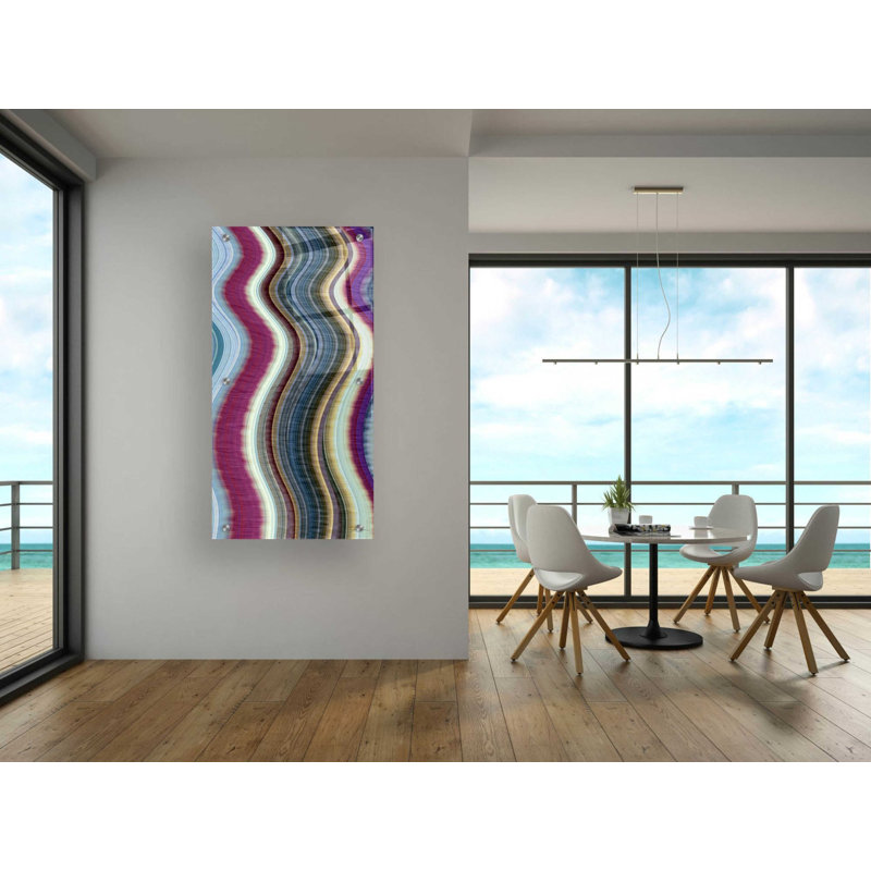 «Rumba III» par James Burghardt, art mural en verre acrylique, H 48 po x l 24 po x P 0,2 po