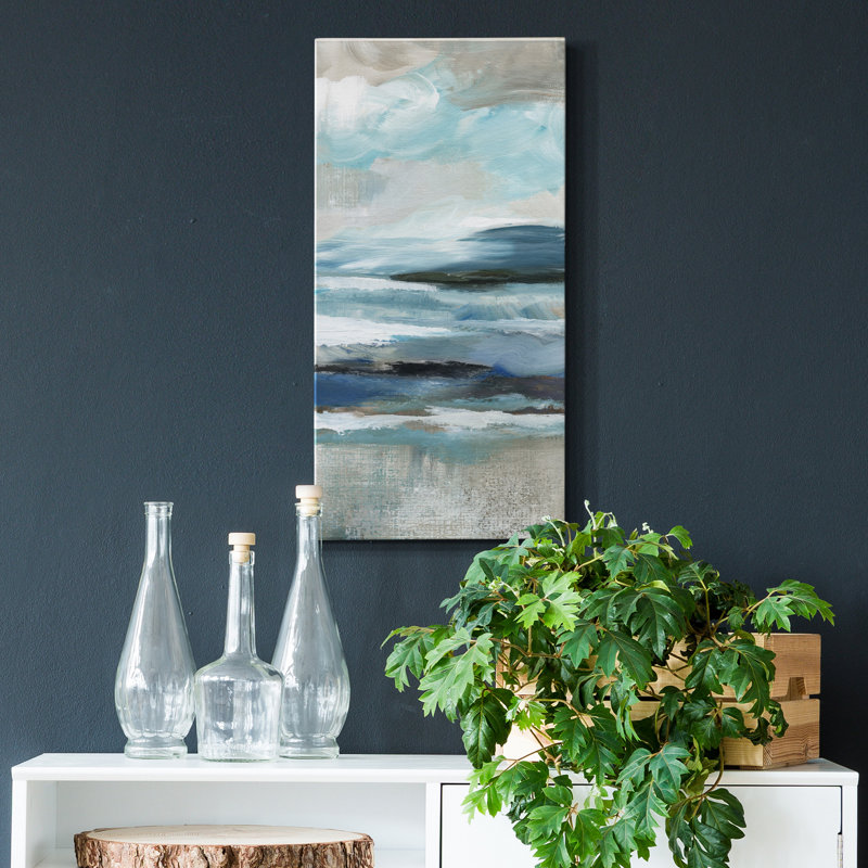 Distant Drama II - peinture sur toile tendue, H 16 po x l 8 po x P 1 po