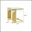 Ensemble de 2 tables basses dorées avec plateau en verre trempé et structure en acier inoxydable 201, élément de style moderne pour le salon et la chambre.
