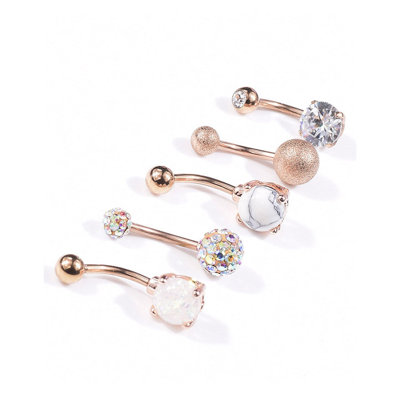 Decorative craft Exquisite Short Style Auspicious Turquoise Navel Nail Set Combination Navel Ring