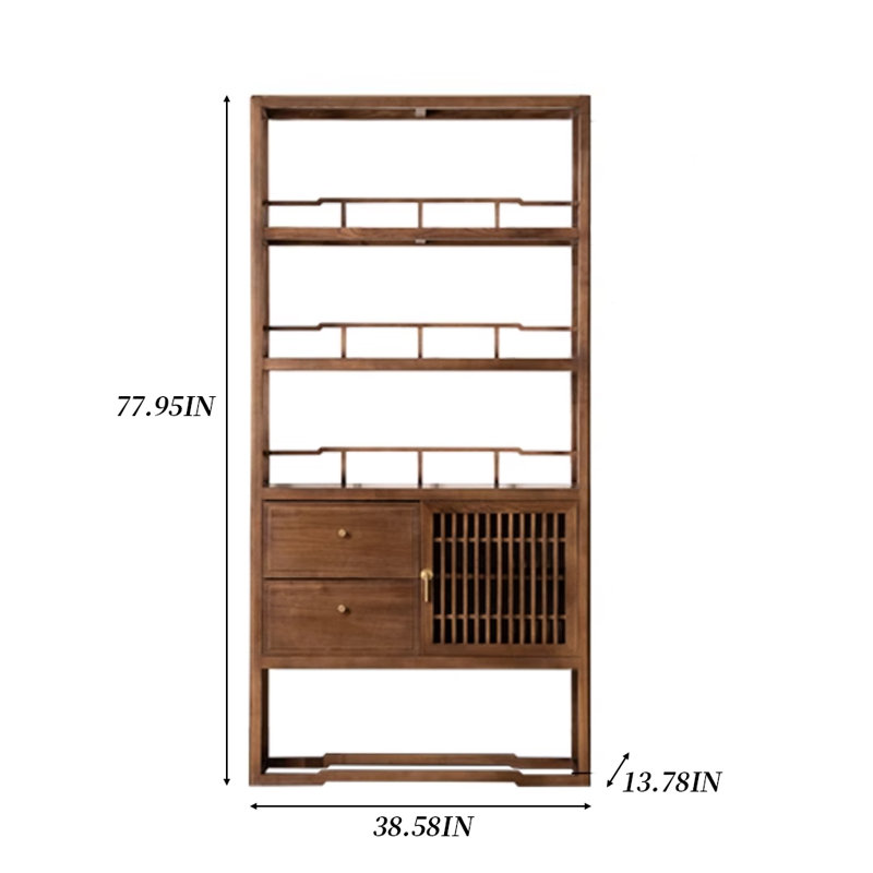 Bibliothèque en bois massif de style chinois antique