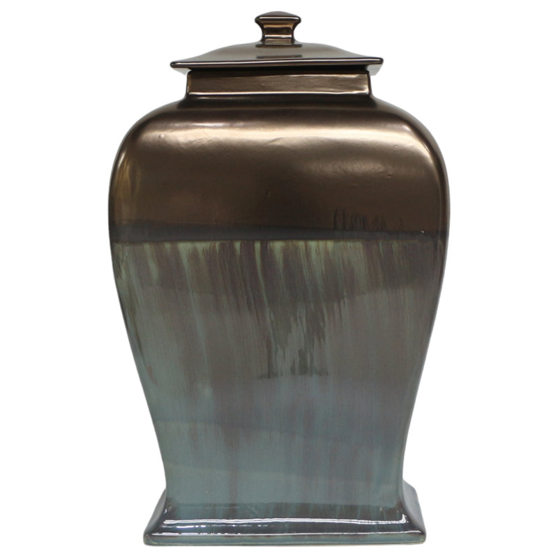 Townsend Handmade Stoneware Jar, 20" H x 8" W x 12" D, Bronze