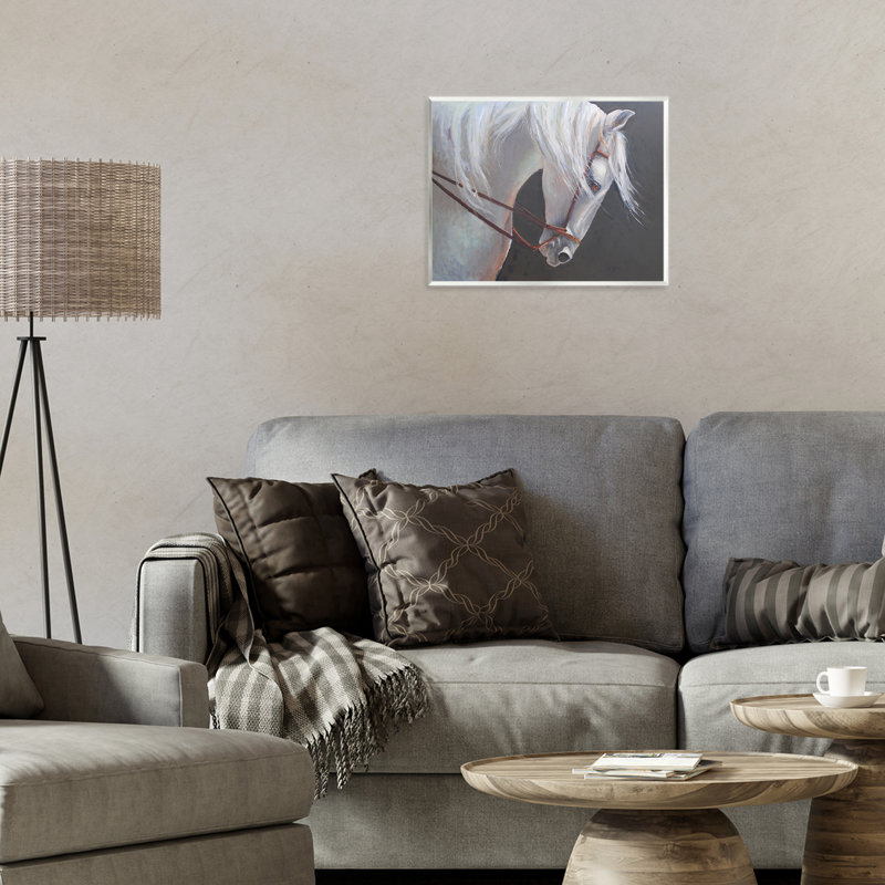 Majestic White Mare Wall Plaque, design by Jadei Graphics