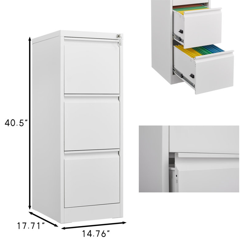 File Cabinet With Locking Drawer, White