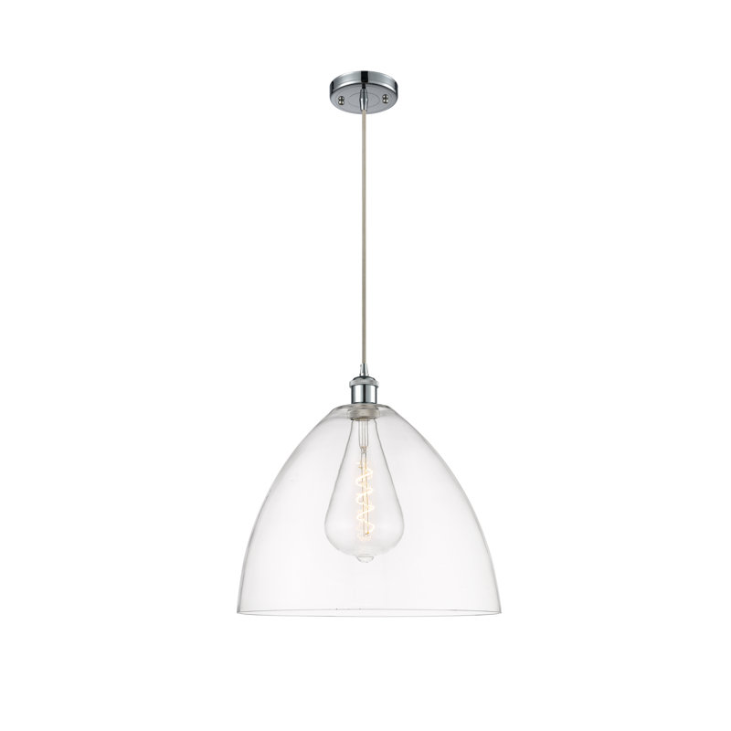 Haruka 1 - Light Single Pendant, Clear, 18.75" H x 16" W x 16" D, Polished Chrome