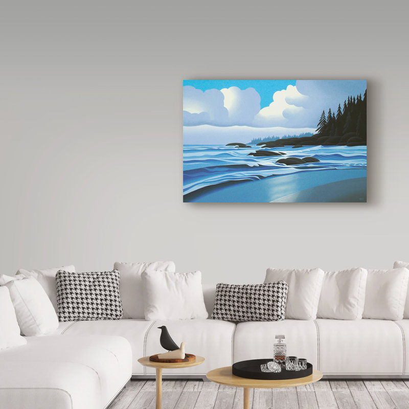 'A Patch Of Blue' Graphic Art Print on Wrapped Canvas, 12" H x 19" W x 2" D