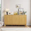 58" Farmhouse Sideboard Buffet Cabinet with 4 Doors & Adjustable Shelves, Curved Coffee Bar Cabinet-1710939441