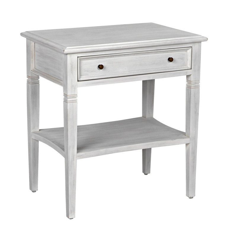 Oxford Solid Wood End Table, White Wash