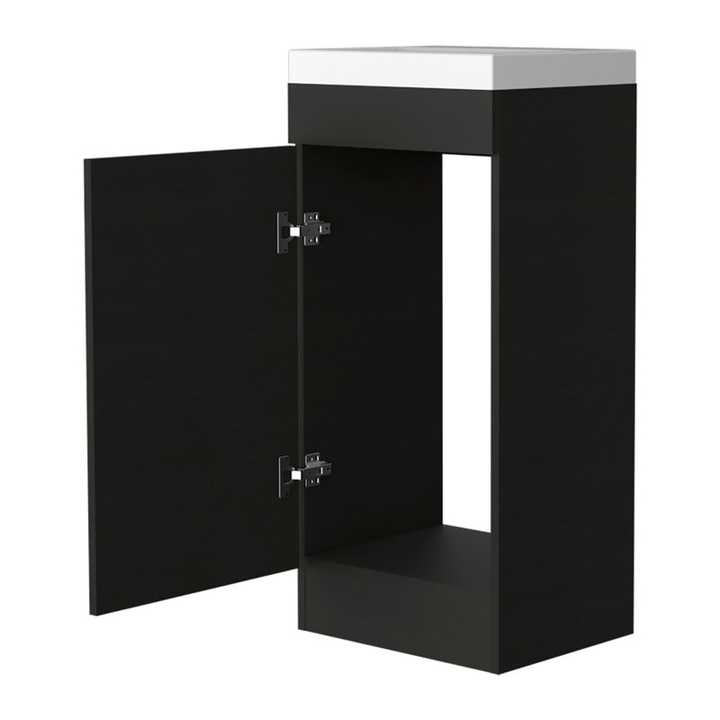 Meuble-lavabo rectangulaire noir Wengue