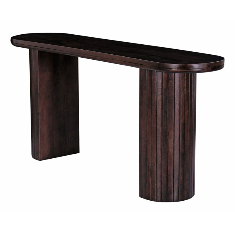 Console ovale en bois brun Tuxe, H 30 po x l 94 po x P 39 po