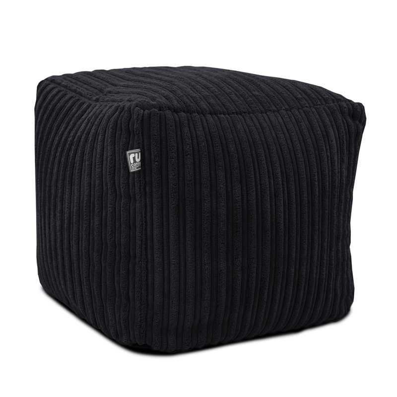 rucomfy Beanbags Corduroy Cube Footstool Bean Bag. Home Decor Accessories for Living Room, Lounge and Bedroom. Modern Furniture Square Pouffe. Machine Washable. 38 x 38 x 38cm