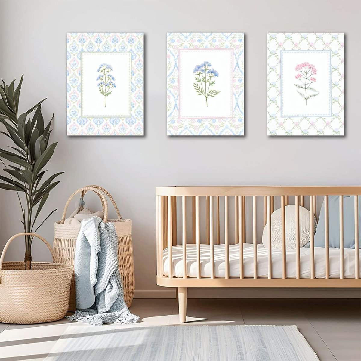 August Grove® Wildflower Nursery Wall Art Decor Baby Girl Room Canvas ...
