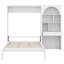 Lit escamotable avec armoire arquée, DEL intégrée, tiroir, cadre de lit mural pliable, plusieurs compartiments de présentation ouverts-133408617