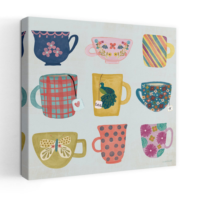 Tea Cups Contemporary Art, 32" H x 32" W