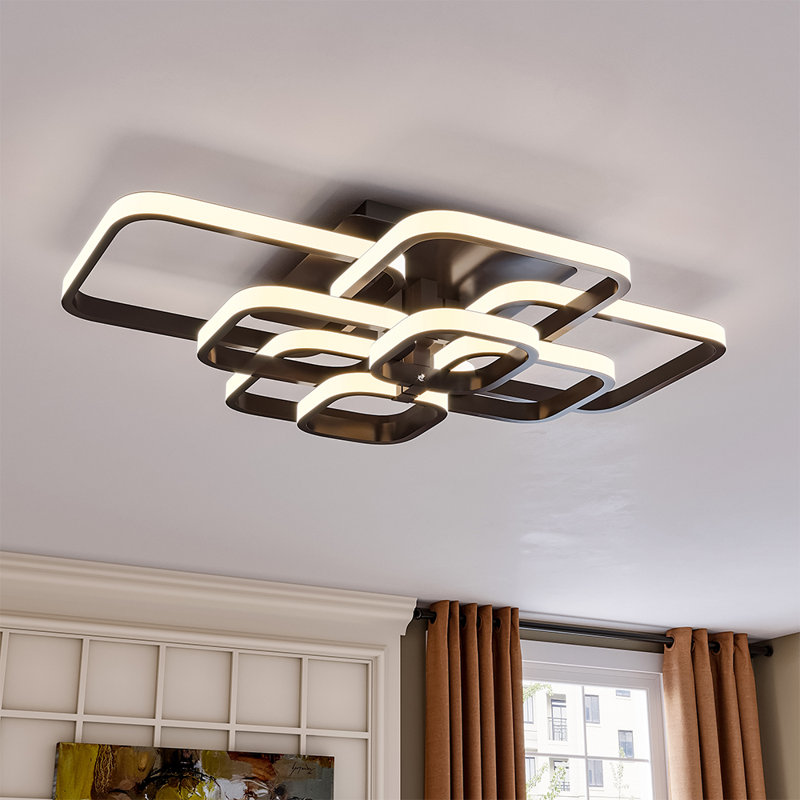 LED Semi Flush Mount, Black