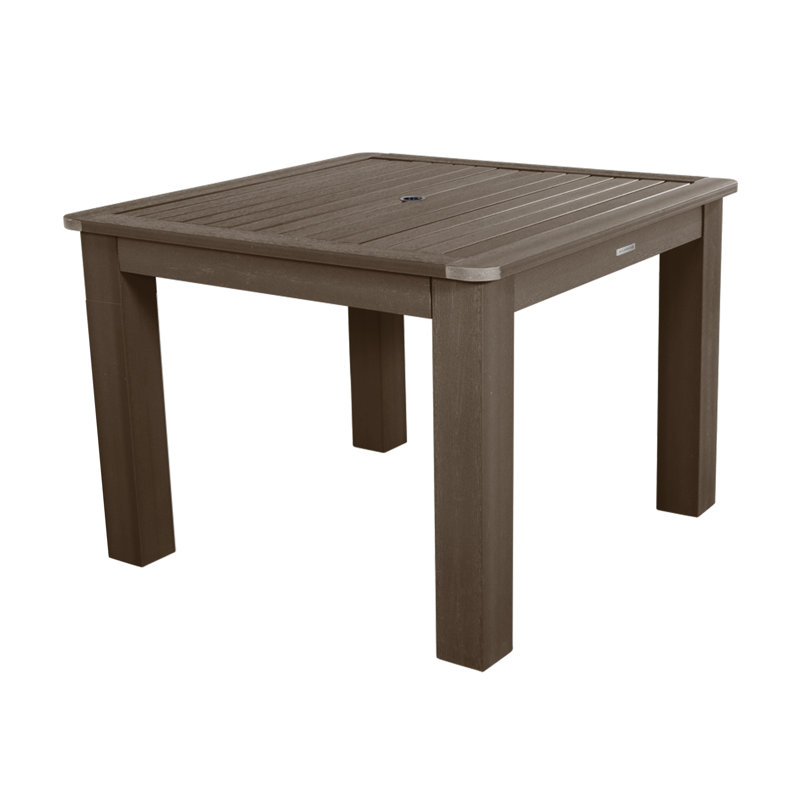Highsmith Rectangular Outdoor Dining Table With Umbrella Hole , in. W 42'' in. D, Weathered Acorn, 30" H x 42" W x  42" D