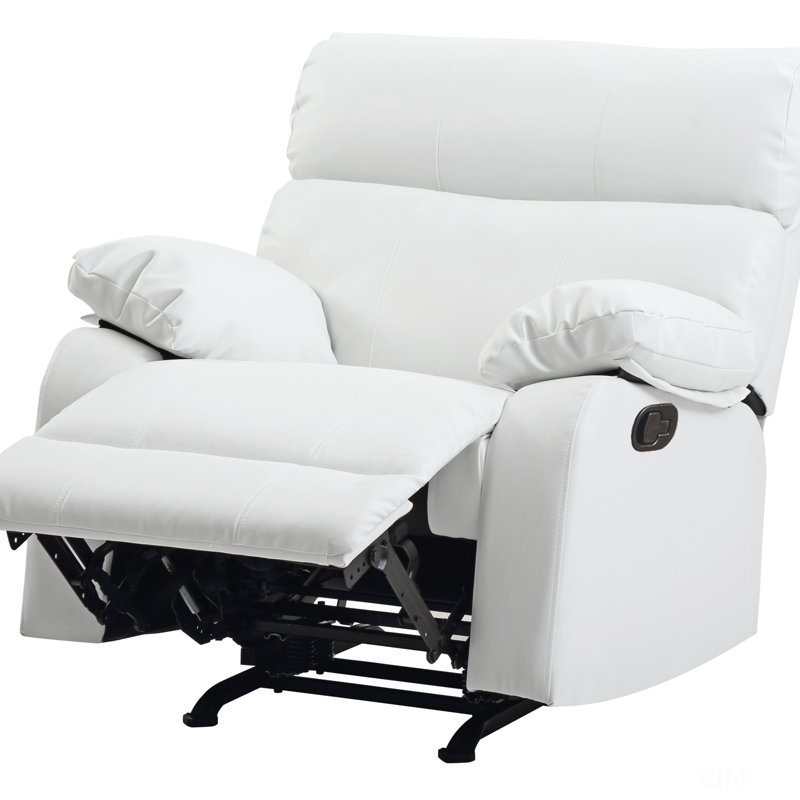 Furniture Manny G533-RC Rocker Recliner, White Faux Leather