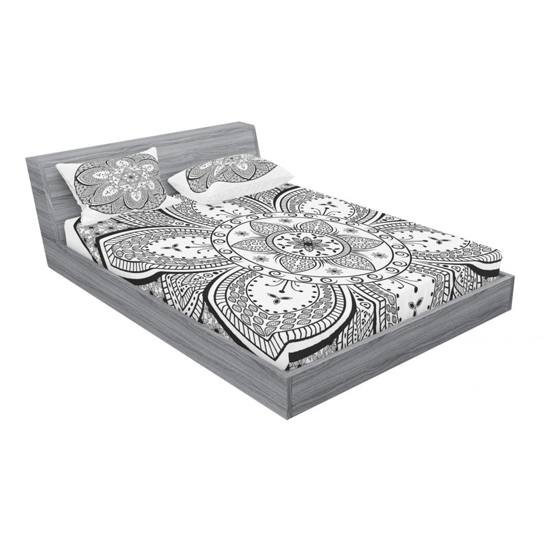Microfiber Paisley Sheet Set, Queen Sheet Set with Fitted Sheet