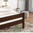 Twin Size Rubber Wood Bed Frame with Upholstered Headboard and Solid Wood Footboard - No Box Spring Needed-1345422920