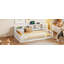 Lit en bois simple TG avec armoires de rangement et ports USB