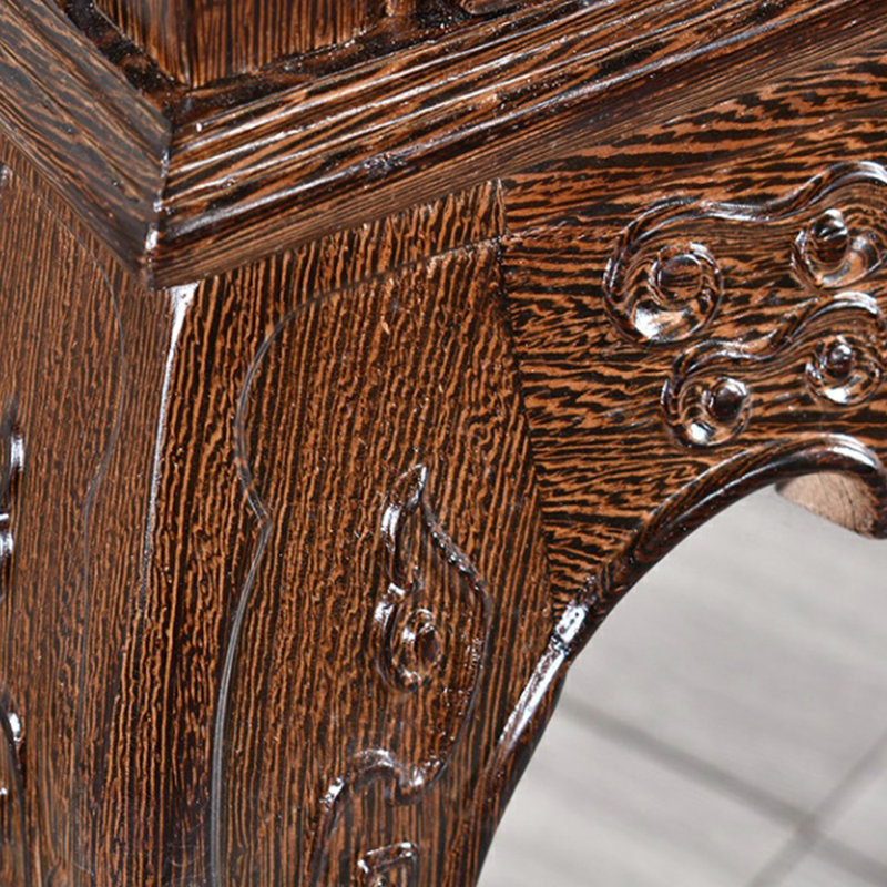 Cadre de fleur de bonsaï sculpté pompage de ceinture en bois massif, Marron clair