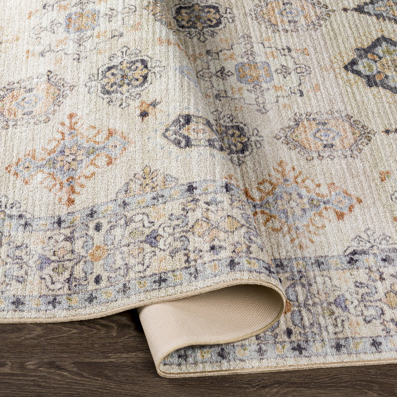 Park Forest Beige and Gray Washable Traditional Area Rug