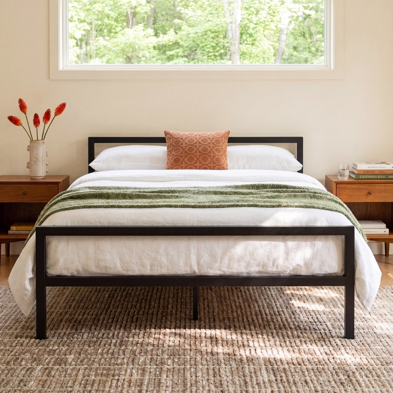 Aston Open-Frame Bed, Black, Queen