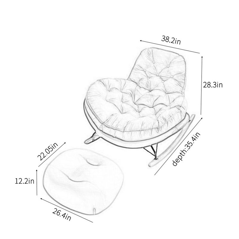 Chaise berçante Nordic Casual, Vert