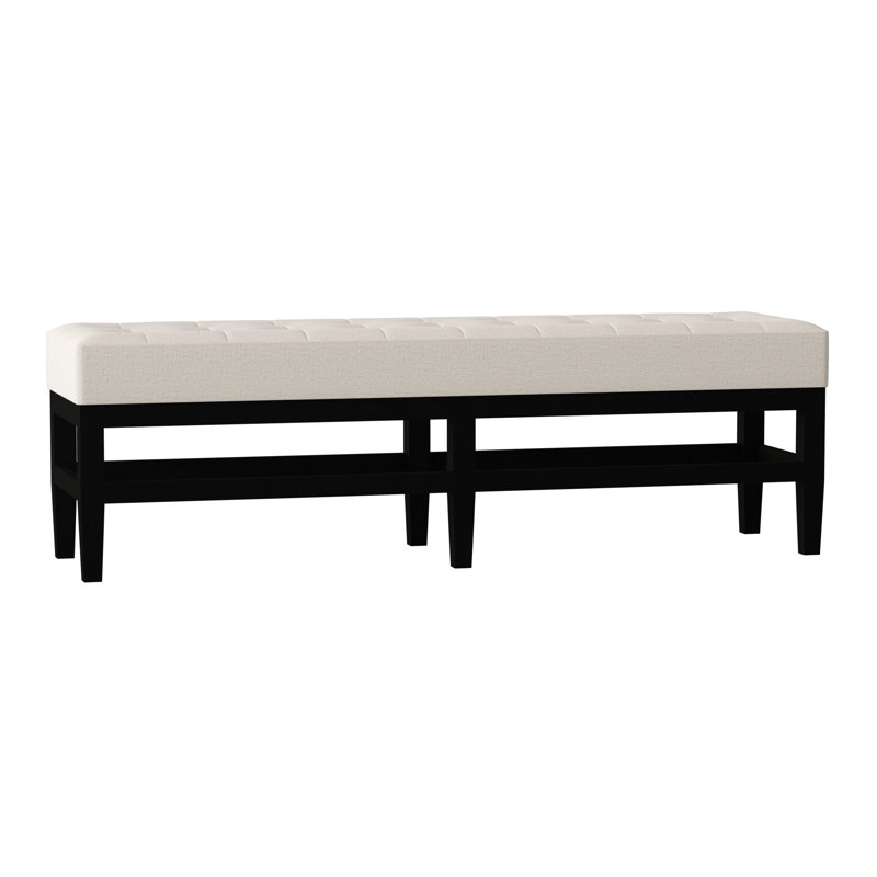 Galindo-White Upholstered Bench, Mahogany, Lola Magnolia