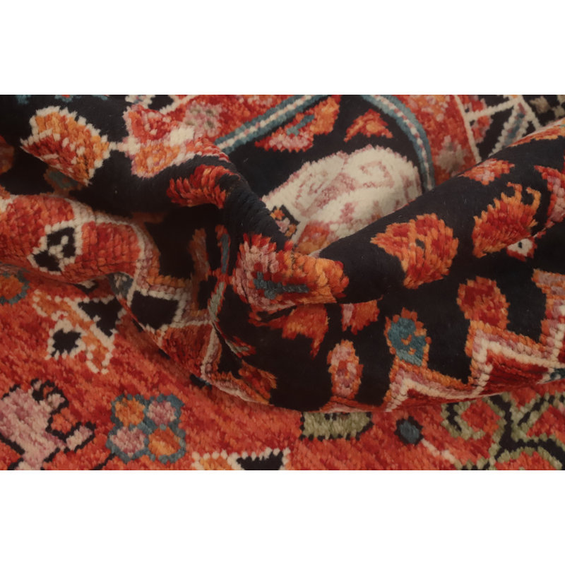Tapis oriental à motif végétal à teinture végétale 8 x 10