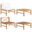 Chaise longue 2 pièces en teck avec coussins
