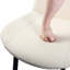 Chaises de salle à manger rembourrées modernes en cuir de polyuréthane beige avec pieds en métal, rembourrage épais et dossier solide