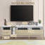 Téléviseur moderne avec 3 tiroirs et tablettes ouvertes, console multimédia pour téléviseur de 80 po ou moins, centre de divertissement pour salon, conception de couleur assortie