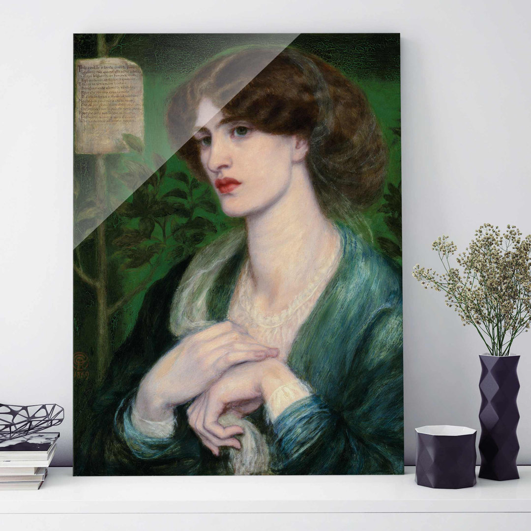 Glasbild Dante von Gabriel Rossetti-Beatrice